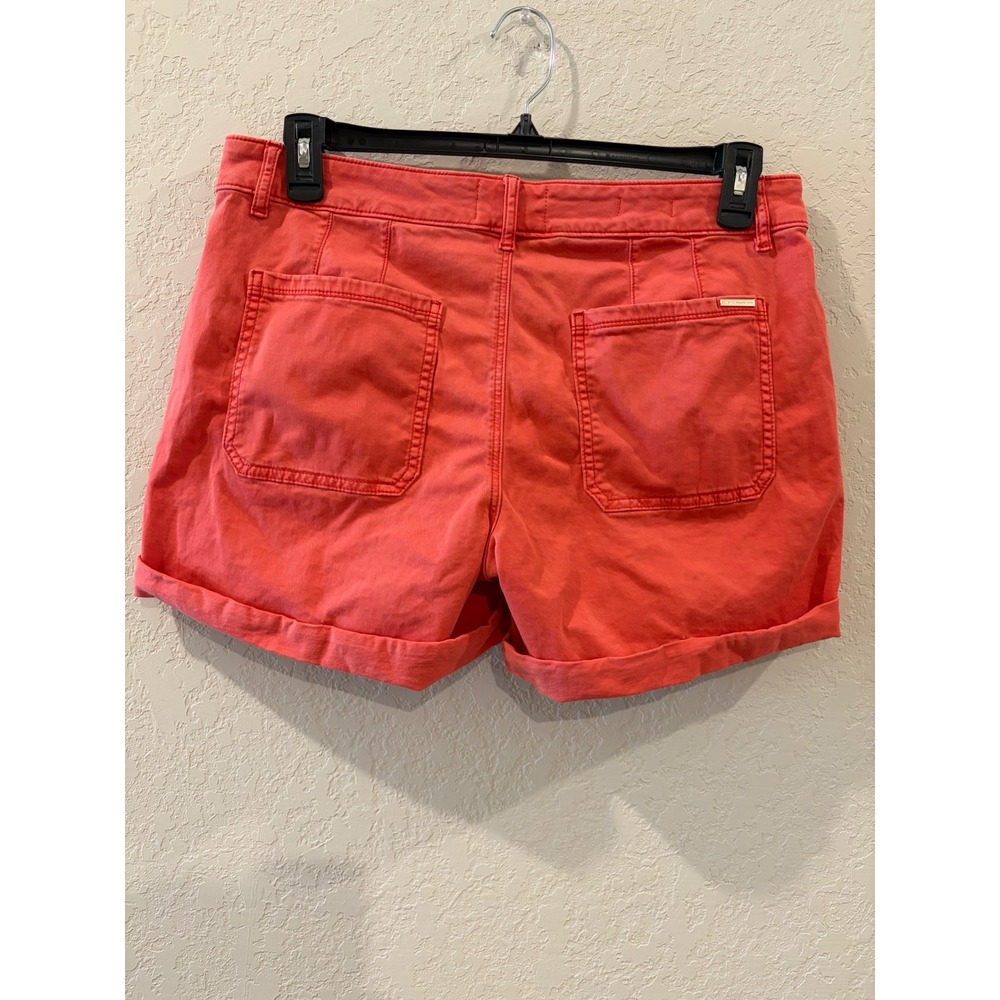 White House Black Market Pret A Play Utility Shorts Coral Red Mid Rise Size 12 - Picture 2 of 5